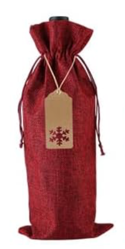 Sac Noel en jute rouge