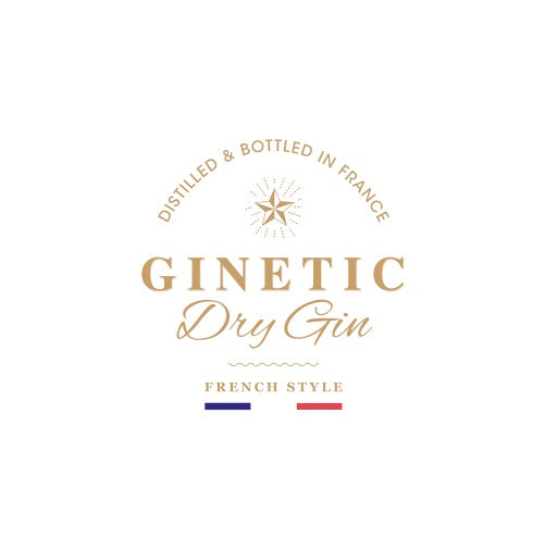 BARA GINETIC, Dry Gin, Distillé et Embouteillé en France, 70cl
