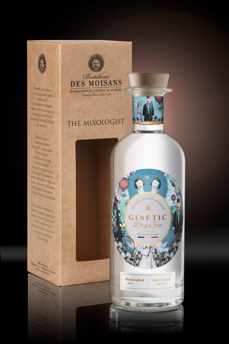BARA GINETIC, Dry Gin, Distillé et Embouteillé en France, 70cl