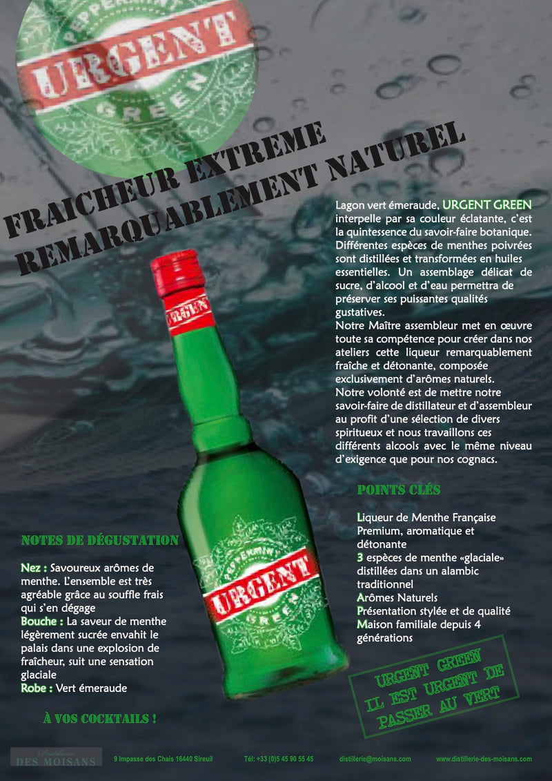 Urgent Green, Peppermint, 70cl, 18% vol