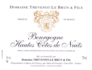 Domaine Thevenot-Le Brun, Hautes Côtes de Nuits, 2011