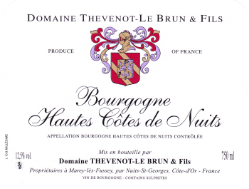Domaine Thevenot-Le Brun, Hautes Côtes de Nuits, 2014
