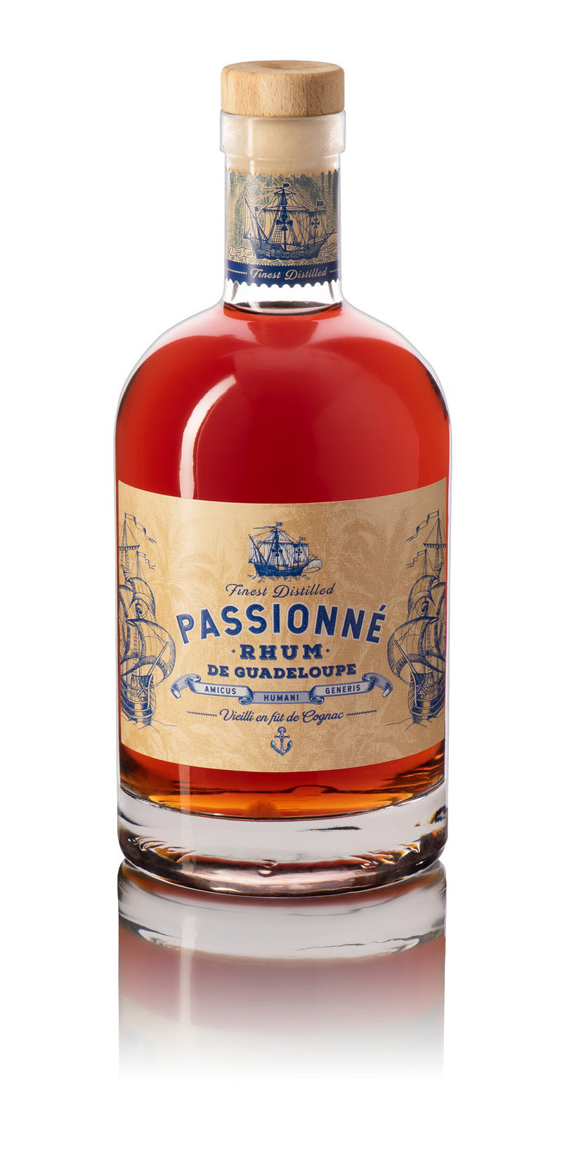Rhum Passionné, Distillé à la Guadeloupe, Vieilli et embouteillé à Cognac, 70cl