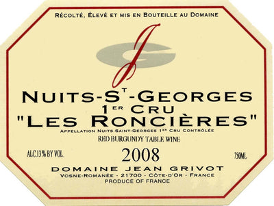 Domaine Jean Grivot "Les Roncières", Nuits Saint Georges, 2011