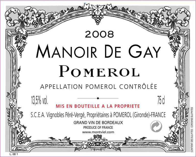 Manoir de Gay, Pomerol, 2012, 150 cl "Magnum"