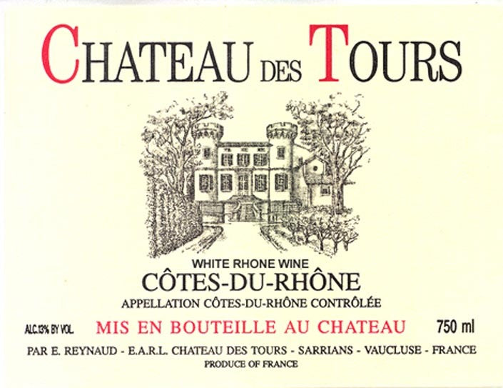 Chateau des Tours, E.Reynaud, (Chateau Rayas), Cotes du Rhone, 2012