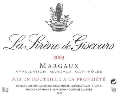 Sirène de Giscours, Margaux, 2015